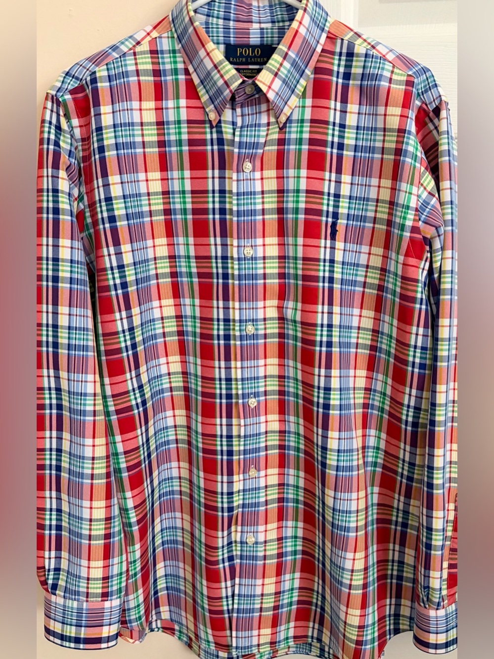 Ralph Lauren Classic Fit Performance Multicolor Men’s L Long Sleeve Button Down